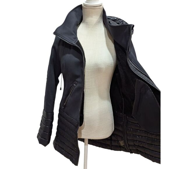 Goode Rider Ladies Medium Around Town Goose Down Coat Softshell Puffer Hooded - Picture 11 of 14